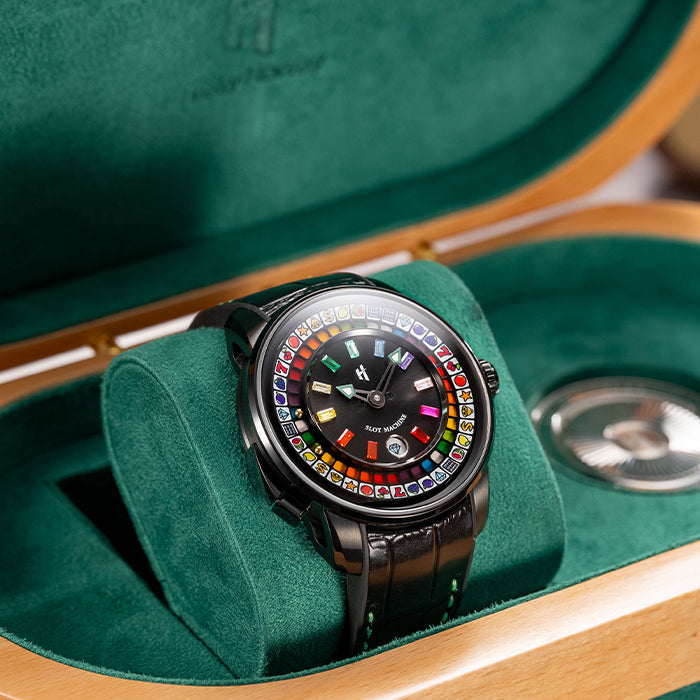 Casino Series Black Slots Machine Limited Edition Automatic Watch