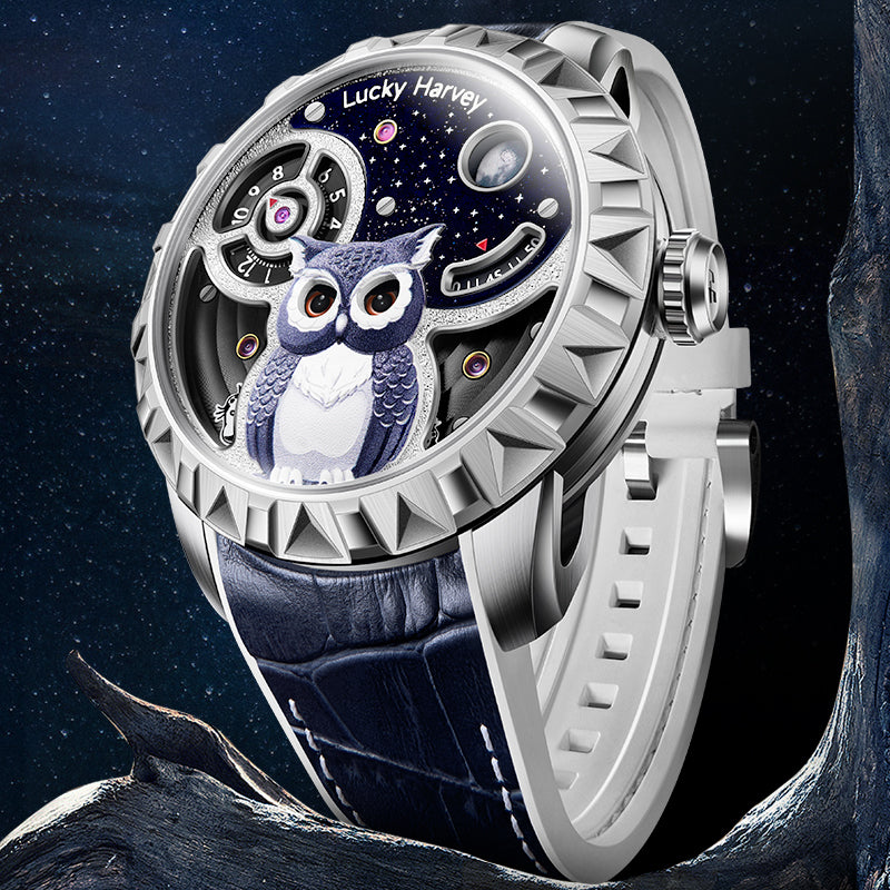 Fun Series Silver Owl Automatic Watch