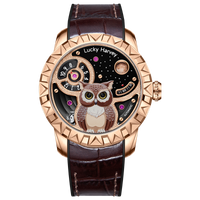 Fun Series Rose Gold Owl Automatic Watch