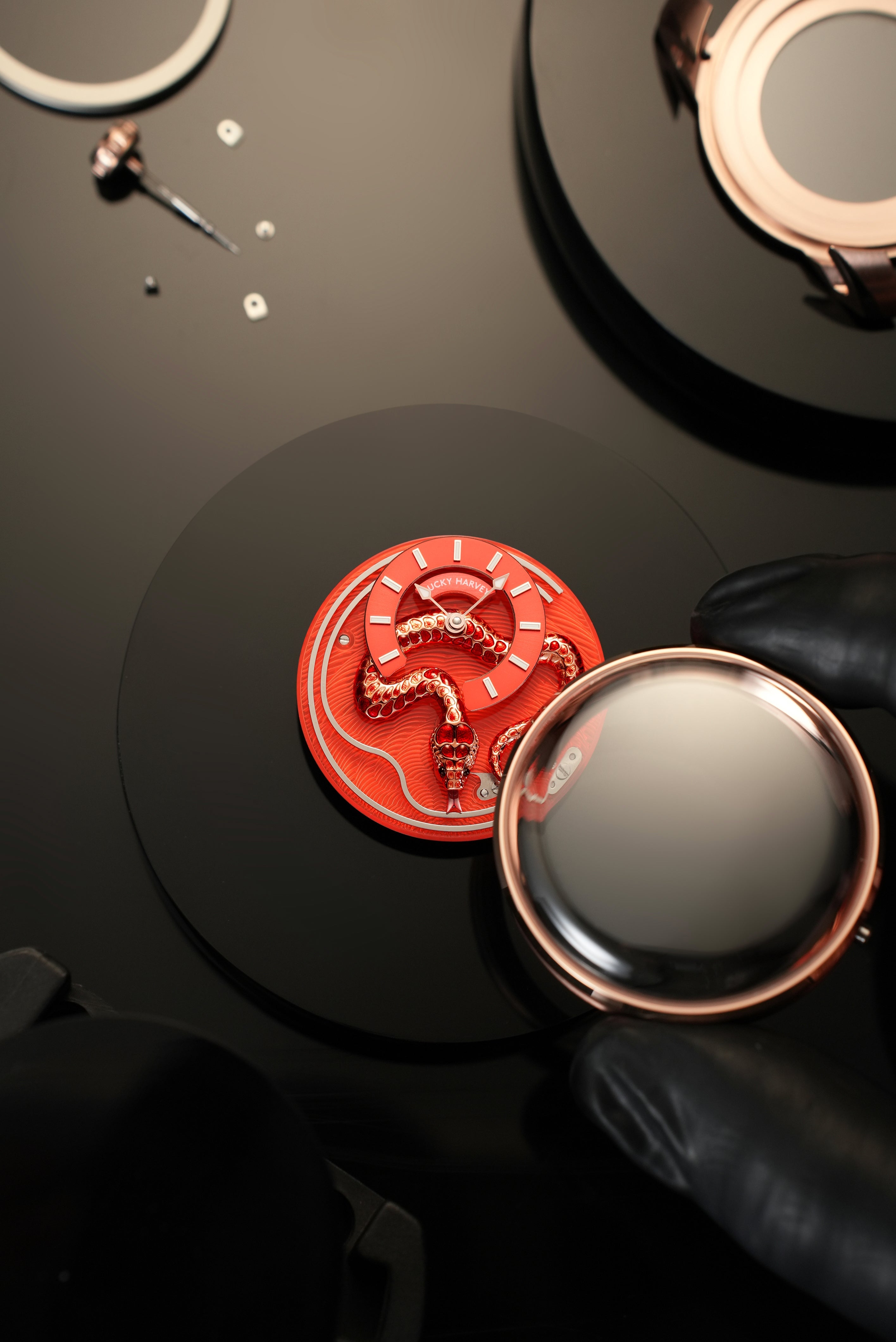 Craftmanship Series Red Enamel Chiming Snake Limited Edition Automatic Watch